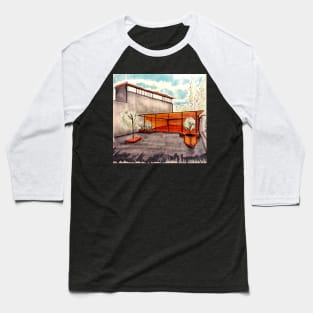 hub living room architectural sketch in mexican landscape loft Baseball T-Shirt